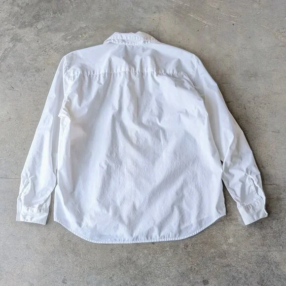 Vintage White Button Down Shirt Colorful Floral Embroidery - Picture 6 of 6